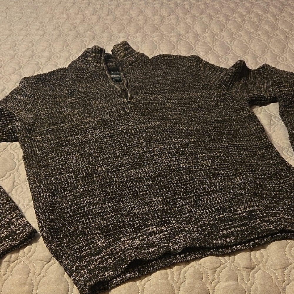Outdoor Life Men's Charcoal and Light Gray Zip-Up Sweater